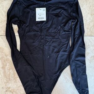 Zara Black Long Sleeve Bodysuit